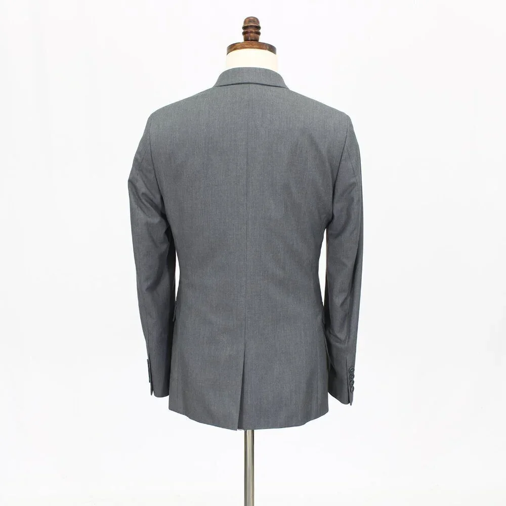Calvin Klein 44L Gray Solid 2-Button Sport Coat Blazer Jacket W022